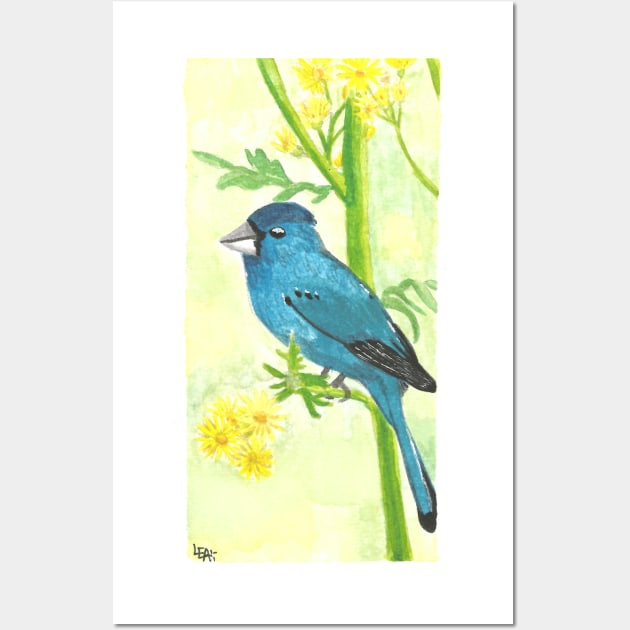 Summer indigo bunting Wall Art by Créa'RiBo